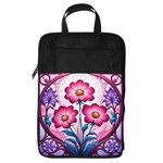 Fantasy Pink Flowers Stained Glass Foldable Shoe Storage Bag