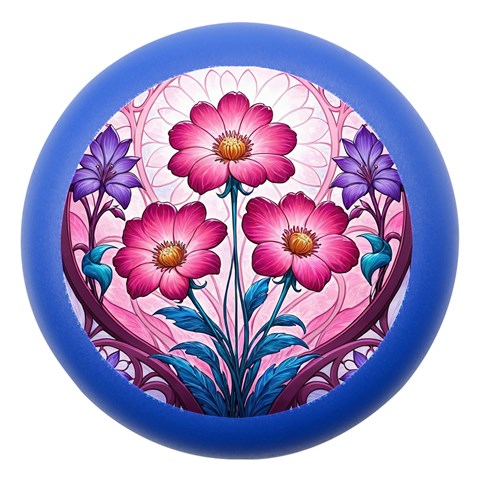 Fantasy Pink Flowers Stained Glass Dento Box with Mirror from ArtsNow.com Front