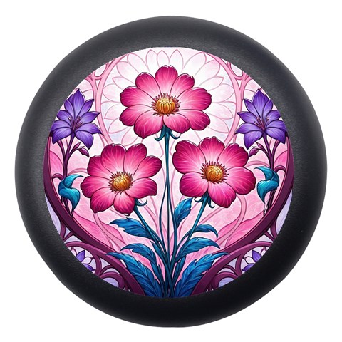 Fantasy Pink Flowers Stained Glass Dento Box with Mirror from ArtsNow.com Front