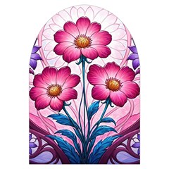 Fantasy Pink Flowers Stained Glass Microwave Oven Glove from ArtsNow.com Front