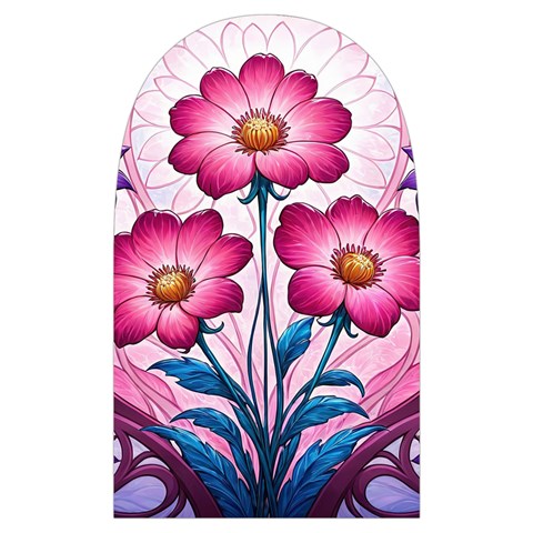 Fantasy Pink Flowers Stained Glass Microwave Oven Glove from ArtsNow.com Back