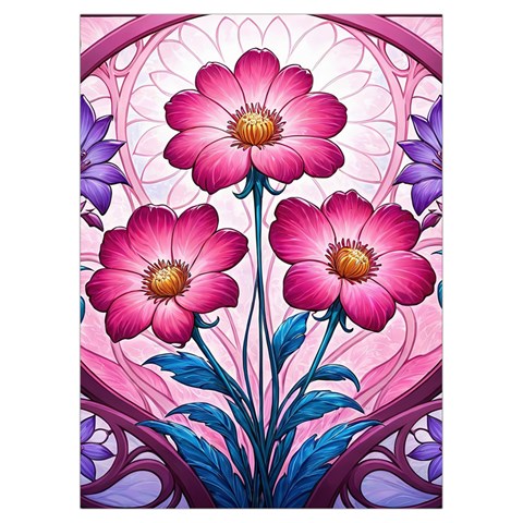 Fantasy Pink Flowers Stained Glass Playing Cards Single Design (Rectangle) with Custom Box from ArtsNow.com Card