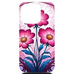 Fantasy Pink Flowers Stained Glass iPhone 14 Pro Black UV Print PC Hardshell Case