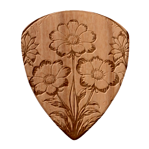 Fantasy Pink Flowers Stained Glass Wood Guitar Pick (Set of 10) from ArtsNow.com Front