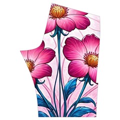 Fantasy Pink Flowers Stained Glass Men s Side Zip Front Pouch Ski And Snowboard Bib Pants	 from ArtsNow.com Back Right