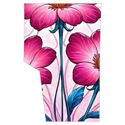 Fantasy Pink Flowers Stained Glass Men s Side Zip Front Pouch Ski And Snowboard Bib Pants	 from ArtsNow.com Back Right Center