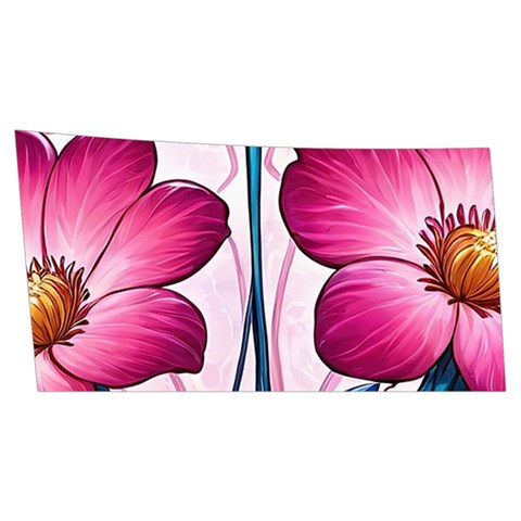 Fantasy Pink Flowers Stained Glass Men s Side Zip Front Pouch Ski And Snowboard Bib Pants	 from ArtsNow.com Front Right