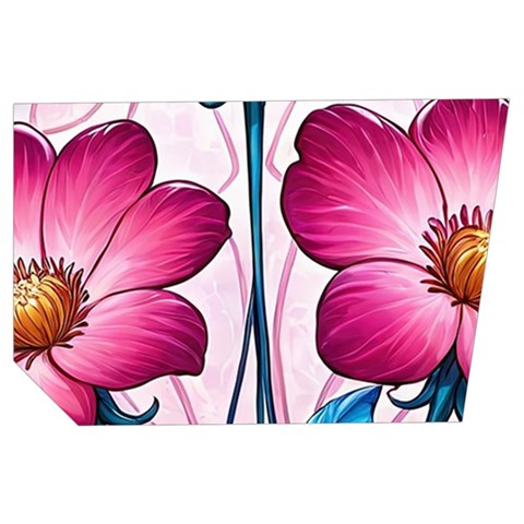 Fantasy Pink Flowers Stained Glass Men s Side Zip Front Pouch Ski And Snowboard Bib Pants	 from ArtsNow.com Loop Right