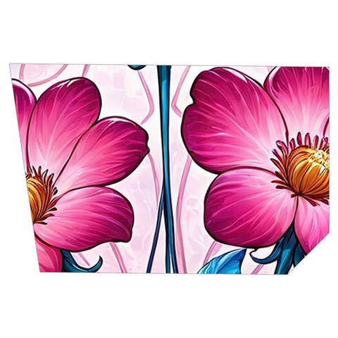 Fantasy Pink Flowers Stained Glass Men s Side Zip Front Pouch Ski And Snowboard Bib Pants	 from ArtsNow.com Loop Left