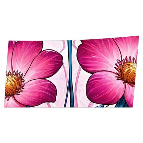 Fantasy Pink Flowers Stained Glass Men s Side Zip Front Pouch Ski And Snowboard Bib Pants	 from ArtsNow.com Front Left