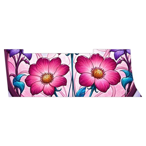 Fantasy Pink Flowers Stained Glass Men s Side Zip Front Pouch Ski And Snowboard Bib Pants	 from ArtsNow.com Waistband Right