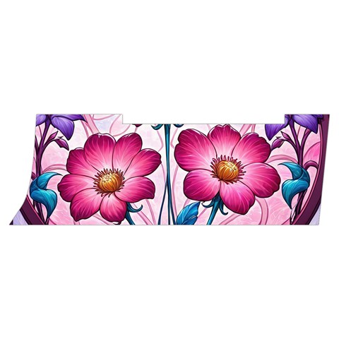 Fantasy Pink Flowers Stained Glass Men s Side Zip Front Pouch Ski And Snowboard Bib Pants	 from ArtsNow.com Waistband Left