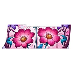 Fantasy Pink Flowers Stained Glass Men s Side Zip Front Pouch Ski And Snowboard Bib Pants	 from ArtsNow.com Waistband Left