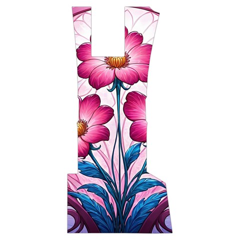 Fantasy Pink Flowers Stained Glass Men s Side Zip Front Pouch Ski And Snowboard Bib Pants	 from ArtsNow.com Front Bottom Right