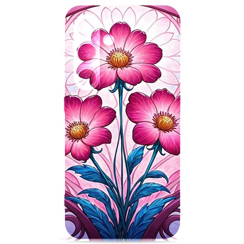 Fantasy Pink Flowers Stained Glass Samsung Galaxy S24 6.2 Inch Black TPU UV Case from ArtsNow.com Front