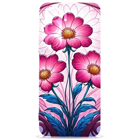 Fantasy Pink Flowers Stained Glass Samsung Galaxy S24 Plus 6.7 Inch Black TPU UV Case from ArtsNow.com Front