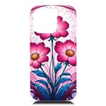 Fantasy Pink Flowers Stained Glass iPhone 16 Pro Max Black UV Print PC Hardshell Case