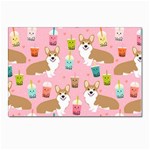 Corgi Bubble Boba Tea Pink Pattern Postcard 4 x 6  (Pkg of 10)