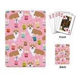 Corgi Bubble Boba Tea Pink Pattern Playing Cards Single Design (Rectangle)