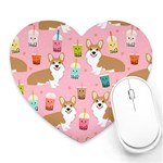 Corgi Bubble Boba Tea Pink Pattern Heart Mousepad