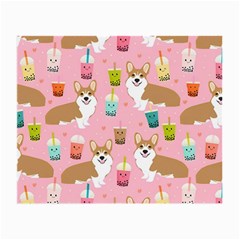 Corgi Bubble Boba Tea Pink Pattern Small Glasses Cloth (2 Sides) from ArtsNow.com Back