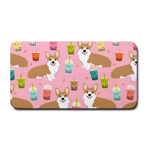 Corgi Bubble Boba Tea Pink Pattern Medium Bar Mat from ArtsNow.com 16 x8.5  Bar Mat