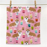 Corgi Bubble Boba Tea Pink Pattern Face Towel