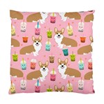 Corgi Bubble Boba Tea Pink Pattern Standard Cushion Case (One Side)