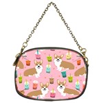 Corgi Bubble Boba Tea Pink Pattern Chain Purse (Two Sides)