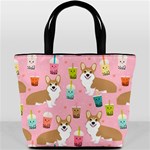 Corgi Bubble Boba Tea Pink Pattern Bucket Bag