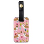 Corgi Bubble Boba Tea Pink Pattern Luggage Tag (one side)