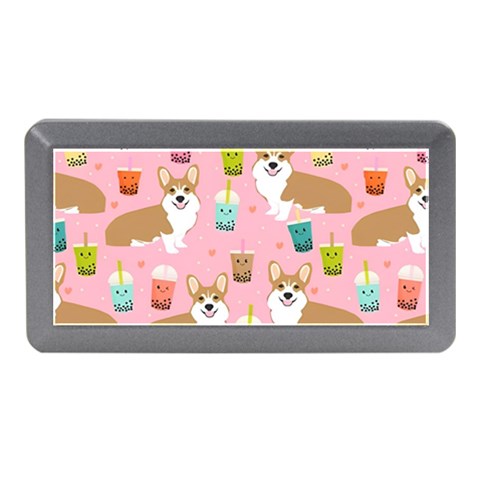 Corgi Bubble Boba Tea Pink Pattern Memory Card Reader (Mini) from ArtsNow.com Front