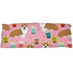 Corgi Bubble Boba Tea Pink Pattern One Side Body Pillow Cases