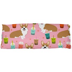 Corgi Bubble Boba Tea Pink Pattern 15 x40  Body Pillow Case Dakimakura (Two Sides) from ArtsNow.com Front