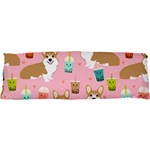 Corgi Bubble Boba Tea Pink Pattern 21 x63  Body Pillow Case Dakimakura (Two Sides)