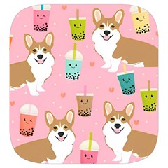 Corgi Bubble Boba Tea Pink Pattern Toiletries Pouch from ArtsNow.com Side Right