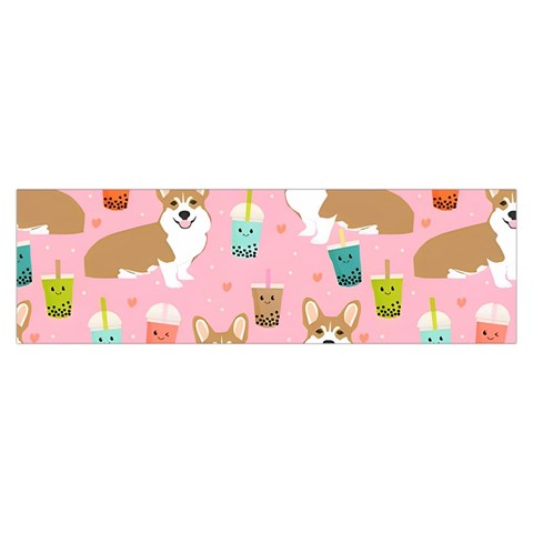 Corgi Bubble Boba Tea Pink Pattern Toiletries Pouch from ArtsNow.com Hand Strap