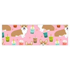 Corgi Bubble Boba Tea Pink Pattern Toiletries Pouch from ArtsNow.com Hand Strap