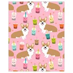 Corgi Bubble Boba Tea Pink Pattern Drawstring Bag (Small)