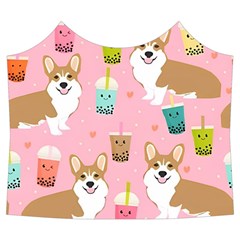 Corgi Bubble Boba Tea Pink Pattern Spaghetti Top Long Pants Satin Pajamas Set from ArtsNow.com Front