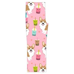 Corgi Bubble Boba Tea Pink Pattern Spaghetti Top Long Pants Satin Pajamas Set from ArtsNow.com Front Bottom Right