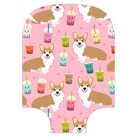 Corgi Bubble Boba Tea Pink Pattern Luggage Cover (Medium) from ArtsNow.com Front