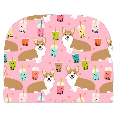 Corgi Bubble Boba Tea Pink Pattern Make Up Case (Large) from ArtsNow.com Front