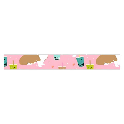 Corgi Bubble Boba Tea Pink Pattern Make Up Case (Large) from ArtsNow.com Zipper Front