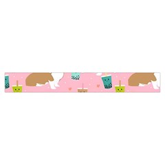 Corgi Bubble Boba Tea Pink Pattern Make Up Case (Large) from ArtsNow.com Zipper Back