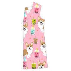 Corgi Bubble Boba Tea Pink Pattern Kids  Long Sleeve Velvet Lounge Robe from ArtsNow.com Front Left