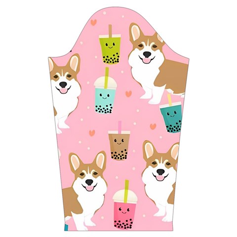 Corgi Bubble Boba Tea Pink Pattern Kids  Long Sleeve Velvet Lounge Robe from ArtsNow.com Sleeve Left