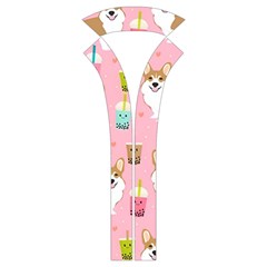 Corgi Bubble Boba Tea Pink Pattern Kids  Long Sleeve Velvet Lounge Robe from ArtsNow.com Collar Inside