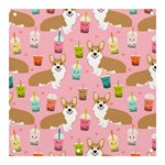 Corgi Bubble Boba Tea Pink Pattern Banner and Sign 3  x 3 