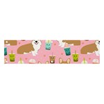 Corgi Bubble Boba Tea Pink Pattern Banner and Sign 4  x 1 